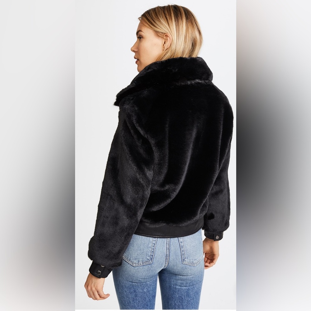 🖤 BLANK NYC Black Noise Coat with Buckles Moto Inspired With Faux Fur 🖤 - Picture 5 of 9